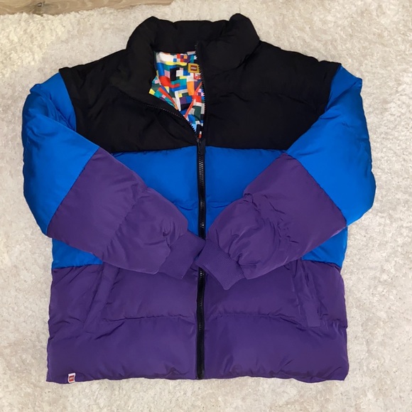 M Men's Color Block Puffer Jacket - LEGO® Collection x Target Black Blue purple - Picture 5 of 9